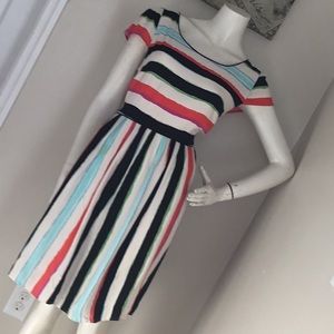 ANTHROPOLOGIE MULTICOLORED  MAEVE PERALTA PLAYFUL FLARED MINI DRESS